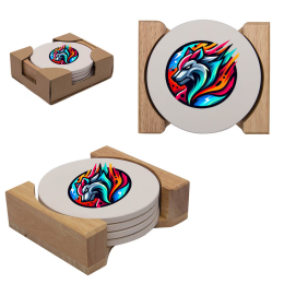Custom Round Coaster Set - Full Color