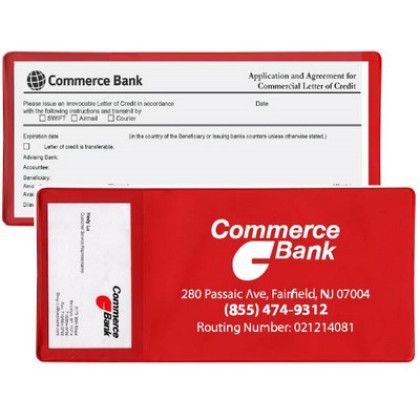 Custom Large Policy Holder with Extra Pocket (open on short side) - Red Custom Large Policy Holder with Extra Pocket (open on short side) - Red