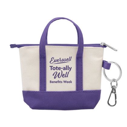 Custom Mini Tote Keytag - Purple Custom Mini Tote Keytag - Purple