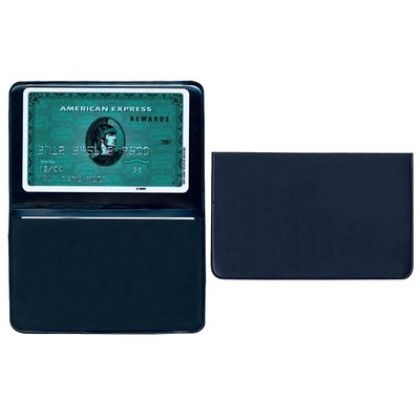 Custom Card Case with 1 Clear Pocket - Navy Blue 
