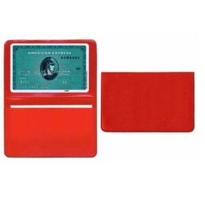 Custom Card Case with 1 Clear Pocket - Red