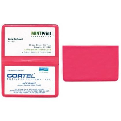 Custom Card Case with 2 Clear pockets - Pink 