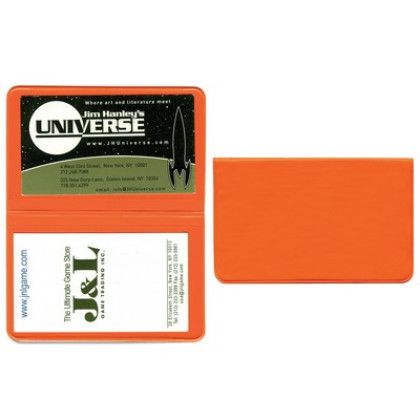Custom Card Case with 2 Clear pockets - Orange 
