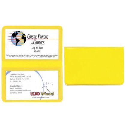 Custom Card Case with 2 Clear pockets - Yellow 