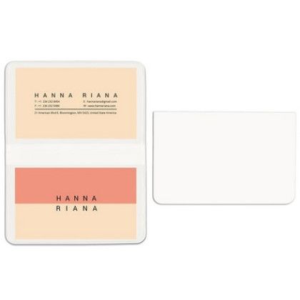 Custom Card Case with 2 Clear pockets - White 