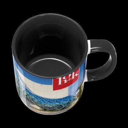 Custom Barcelona 11 oz Two Tone Mugs - Inner Handle color - Black Inside View 