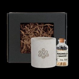 Custom Aura 3 oz Candle with Matches Set - Black