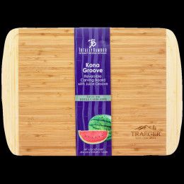 Custom Kona Groove 18" x 12-1/2" Bamboo Cutting Board - Natural Custom Kona Groove 18" x 12-1/2" Bamboo Cutting Board - Natural