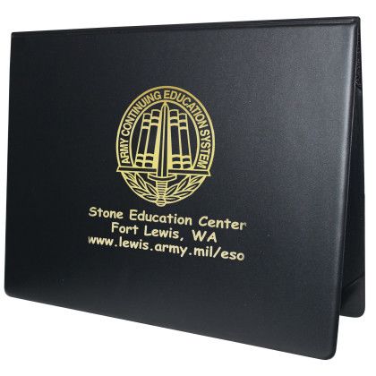 Custom Standard Heat Sealed Diploma Holder (Portrait Style) - Black Custom Standard Heat Sealed Diploma Holder (Portrait Style) - Black