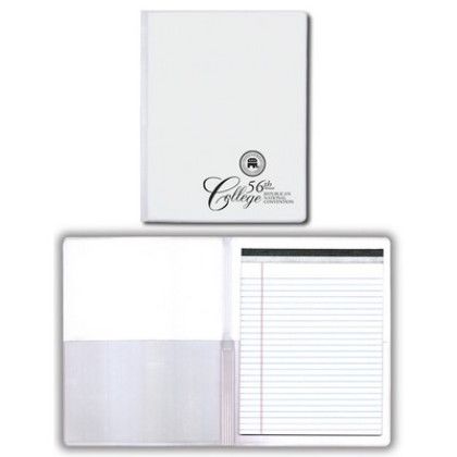 Custom Presentation Folder with Pad - White Custom Presentation Folder with Pad - White