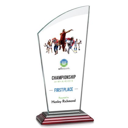 Custom Large Tomkins Full Color Award Rosewood Base Custom Large Tomkins Full Color Award Rosewood Base
