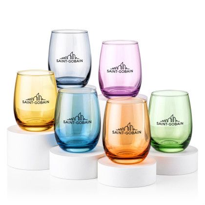 Custom Sedona Stemless Wine Glasses Set of 6 - imprinted - Assorted Custom Sedona Stemless Wine Glasses Set of 6 - imprinted - Assorted