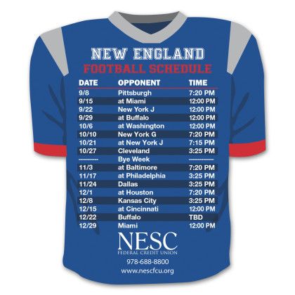 Custom Football Schedule Team Jersey Magnet - Multicolor Custom Football Schedule Team Jersey Magnet - Multicolor