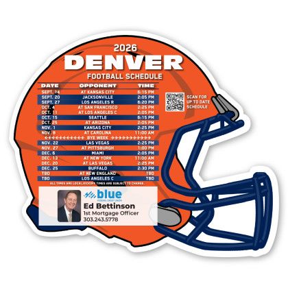 Custom Football Helmet Schedule Magnet - Multicolor Custom Football Helmet Schedule Magnet - Multicolor