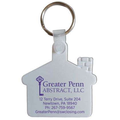 Custom House Key Ring - White