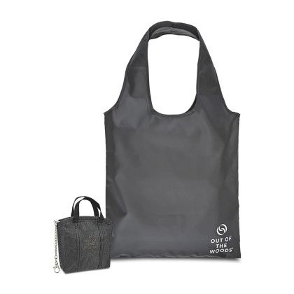 Custom Out of the Woods Iconic Shopper MicroTote Bag Charm - Ebony - Front View