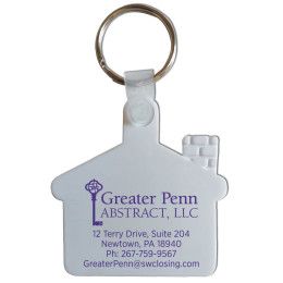 Custom House Key Ring - White
