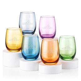 Custom Sedona Stemless Wine Glasses Set of 6 - Deep Etch - Assorted Custom Sedona Stemless Wine Glasses Set of 6 - Deep Etch - Assorted