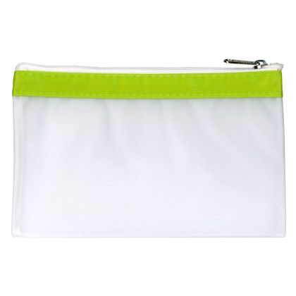 Custom The Pearl Tote Cosmetic Bag - Pearl White/Lime Green