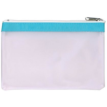 Custom The Pearl Tote Cosmetic Bag - Pearl White/Sky Blue