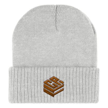 Custom Knit Beanie with Cuff - 1 Piece - Gray Custom Knit Beanie with Cuff - 1 Piece - Gray