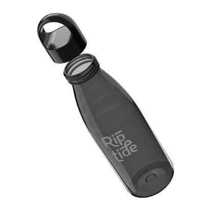 Custom Easy Breezy 27 oz rPET Bottle - Black Open Cap View Custom Easy Breezy 27 oz rPET Bottle - Black Open Cap View