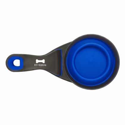 Custom Collapsible Pet Food Scoop & Clip - Closed Blue Custom Collapsible Pet Food Scoop & Clip - Closed Blue
