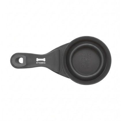 Custom Collapsible Pet Food Scoop & Clip - Black Closed View Custom Collapsible Pet Food Scoop & Clip - Black Closed View
