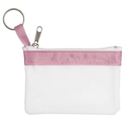 Custom Tropical Pearl Zip Purse - Pink/Pearl White