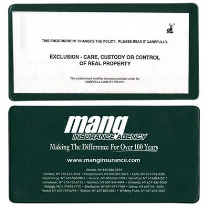 Custom Policy Holder (Open on Short Side) - Green