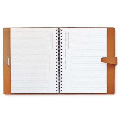 Custom Giuseppe Di Natale Refillable Leather Journal - Brown Open View Custom Giuseppe Di Natale Refillable Leather Journal - Brown Open View
