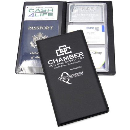 Custom Business Card Caddy 4 Pages - Black