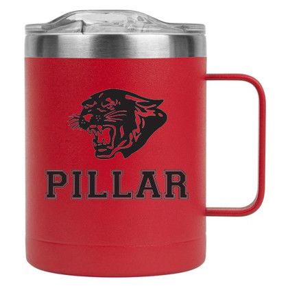 Custom 14 oz. Powder Coated Campfire Mug Copper Lining - Red