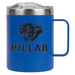 Custom 14 oz. Powder Coated Campfire Mug Copper Lining - Blue