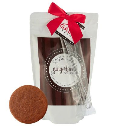 Custom Cookie Kit with Whisk in Resealable Bag - Gingerbread Cookie - Multicolor