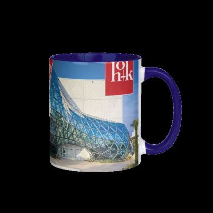 Custom Barcelona 11 oz Two Tone Mugs - Inner Handle color - Navy Blue