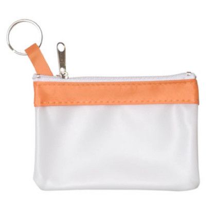 Custom Tropical Pearl Zip Purse - Orange/Pearl White