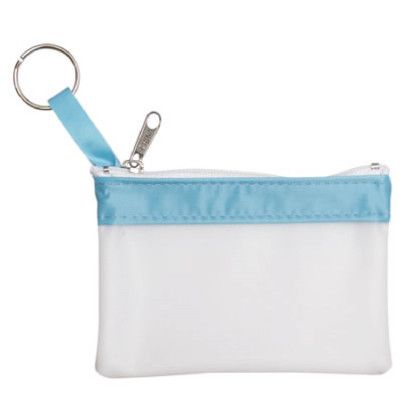 Custom Tropical Pearl Zip Purse - Sky Blue/Pearl White