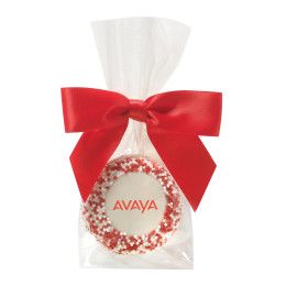 Custom Favor Bag with Chocolate Covered Oreo Pop with Corporate Nonpareil Sprinkles - Multicolor Custom Favor Bag with Chocolate Covered Oreo Pop with Corporate Nonpareil Sprinkles - Multicolor