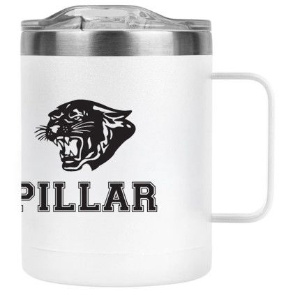 Custom 14 oz. Powder Coated Campfire Mug Copper Lining - White