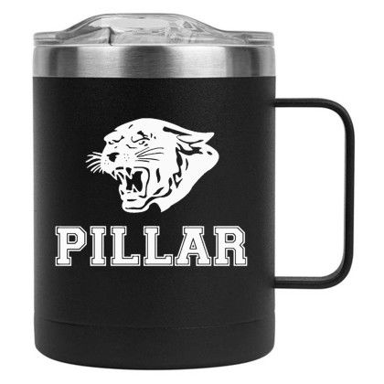 Custom 14 oz. Powder Coated Campfire Mug Copper Lining - Black
