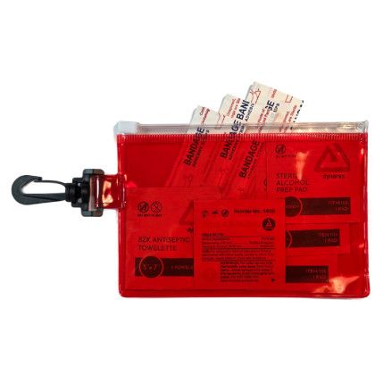 Custom Zip Carabiner First Aid Kit - Red Custom Zip Carabiner First Aid Kit - Red
