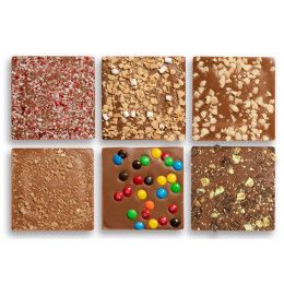Custom Square Bars- 2 Pack Box - Milk Chocolate With Topping Custom Square Bars- 2 Pack Box - Milk Chocolate With Topping