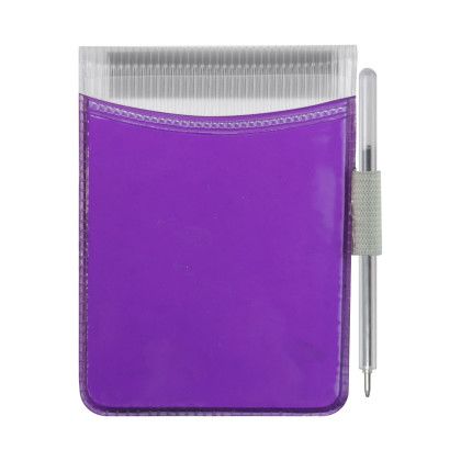 Custom Hard Cover Memo Book with 100-Page Pad & Matching Pen - Translucent Purple Custom Hard Cover Memo Book with 100-Page Pad & Matching Pen - Translucent Purple
