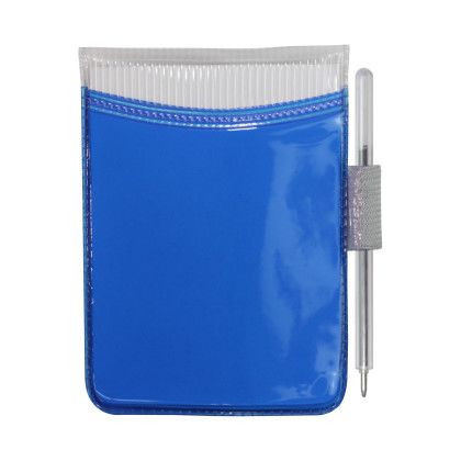Custom Hard Cover Memo Book with 100-Page Pad & Matching Pen - Translucent Blue Custom Hard Cover Memo Book with 100-Page Pad & Matching Pen - Translucent Blue