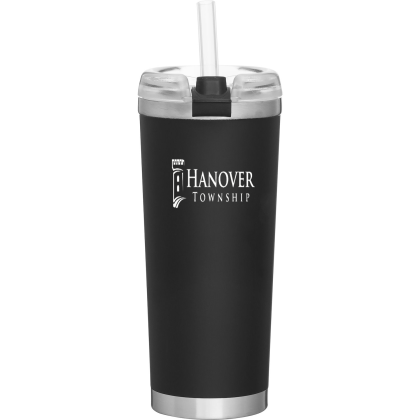 Custom 24 oz Brooklyn Matte Black copper-insulated Double-Wall Travel Tumbler