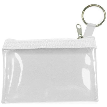 Custom Key Ring Zippered First Aid Pouch (Translucent Vinyl) - Crystal Clear