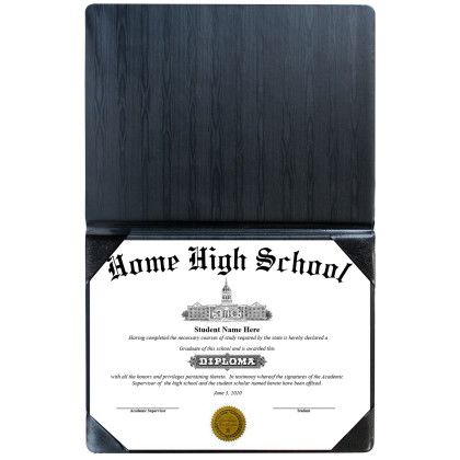 Custom Padded Heat Sealed Diploma Holder (Portrait Style) - Gray