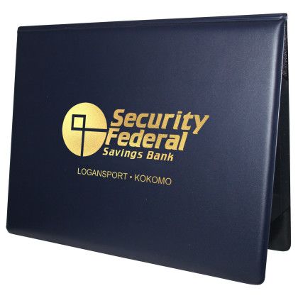 Custom Padded Heat Sealed Diploma Holder (Portrait Style) - Navy Blue