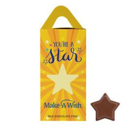 Custom Tote Box with .75 oz Milk Chocolate Stars Custom Tote Box with .75 oz Milk Chocolate Stars